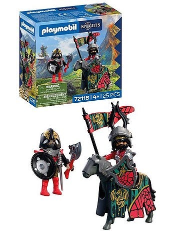 Playmobil 72118 chef des chevaliers du dragon, adventure les chevaliers, 25 pièces, dès 4 ans