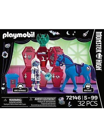 Playmobil 72146 monster high abbey casiers et cheval, dès 4 ans