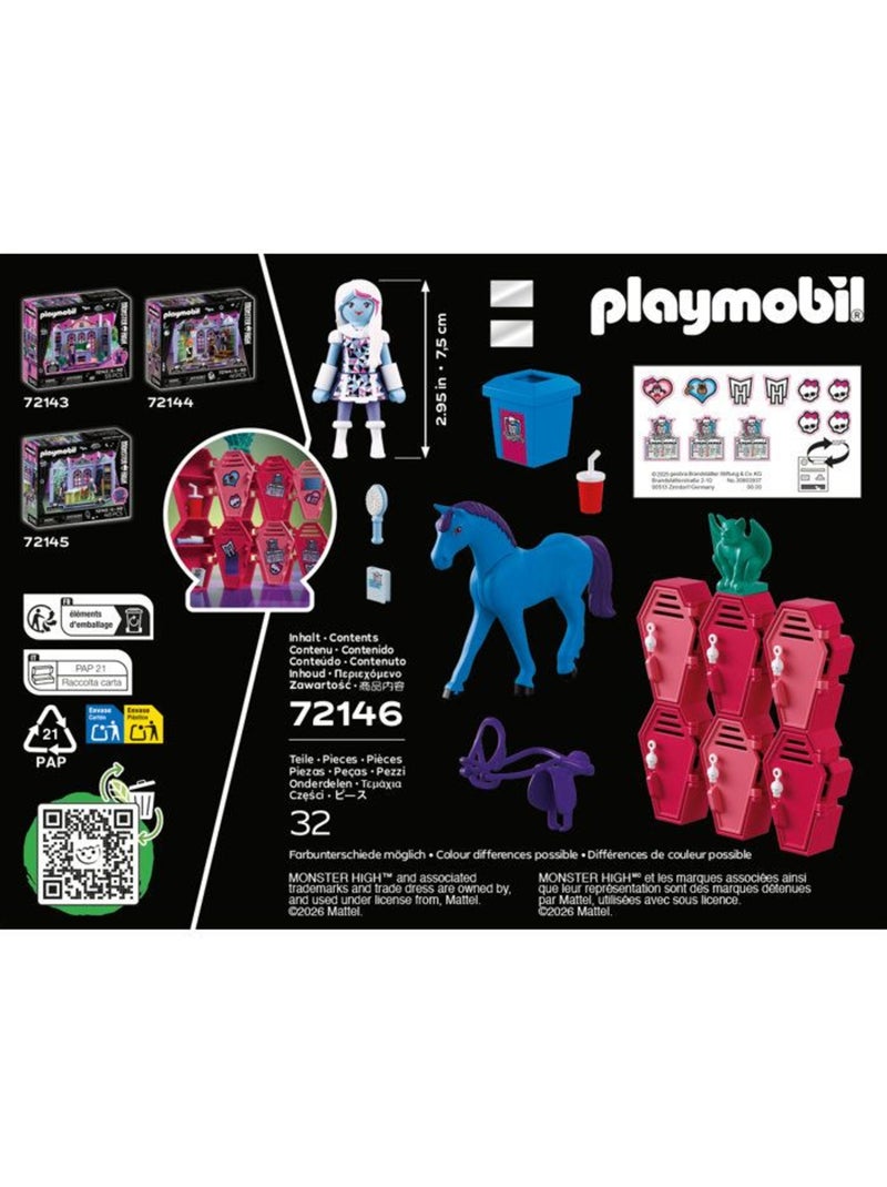 Playmobil 72146 monster high abbey casiers et cheval, dès 4 ans N/A - Kiabi