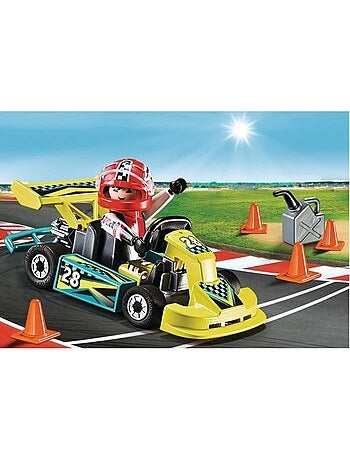 Playmobil 9322 valisette pilote de karting, city life, stuntshow, 29 pièces, dès 4 ans