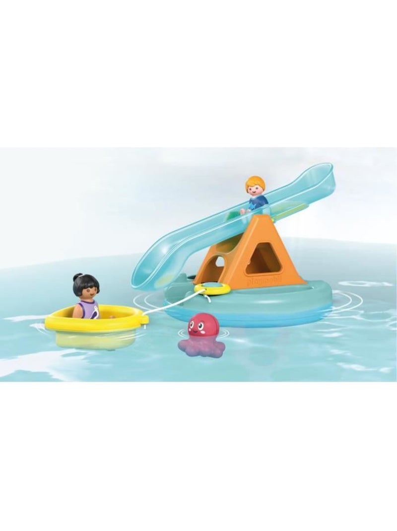 Playmobil junior 71687 ilôt avec toboggan aquatique, jouet pour le bain, dès 12 mois N/A - Kiabi