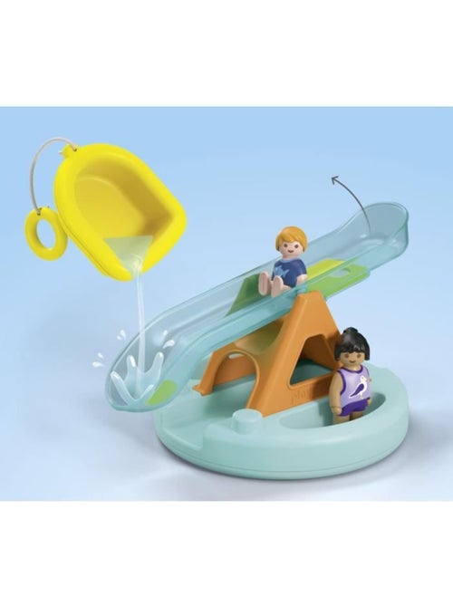 Playmobil junior 71687 ilôt avec toboggan aquatique, jouet pour le bain, dès 12 mois - Kiabi