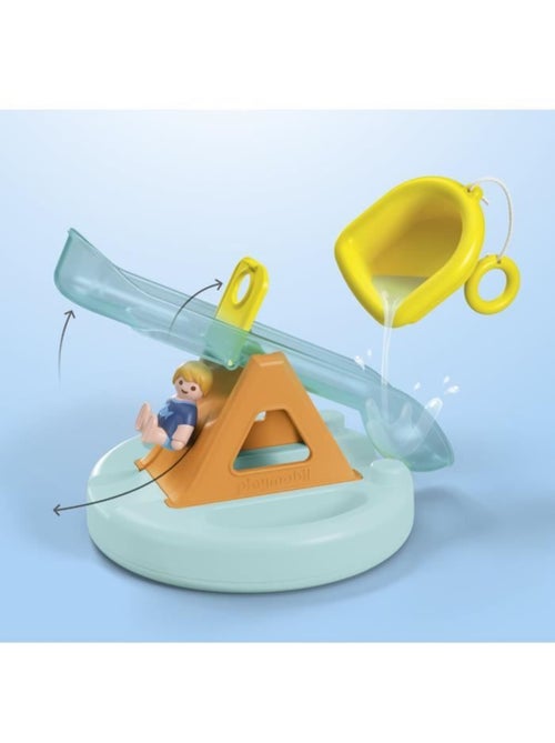 Playmobil junior 71687 ilôt avec toboggan aquatique, jouet pour le bain, dès 12 mois - Kiabi