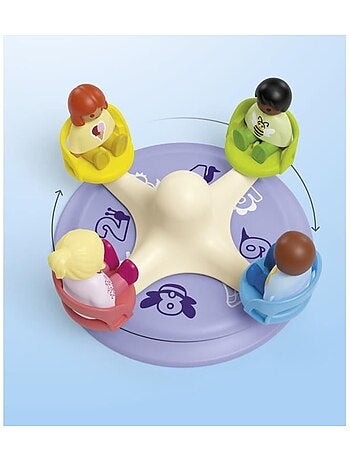 Playmobil junior 71701 enfants et tourniquet, comprend quatre personnages et un tourniquet, dès 1 an