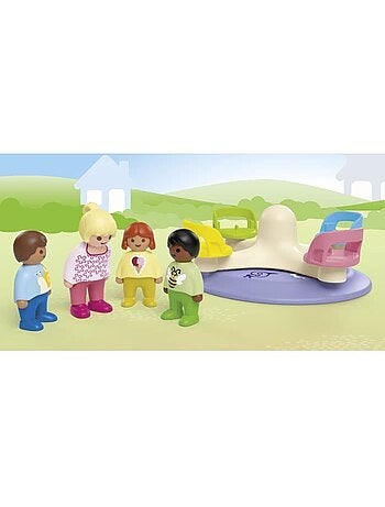 Playmobil junior 71701 enfants et tourniquet, comprend quatre personnages et un tourniquet, dès 1 an