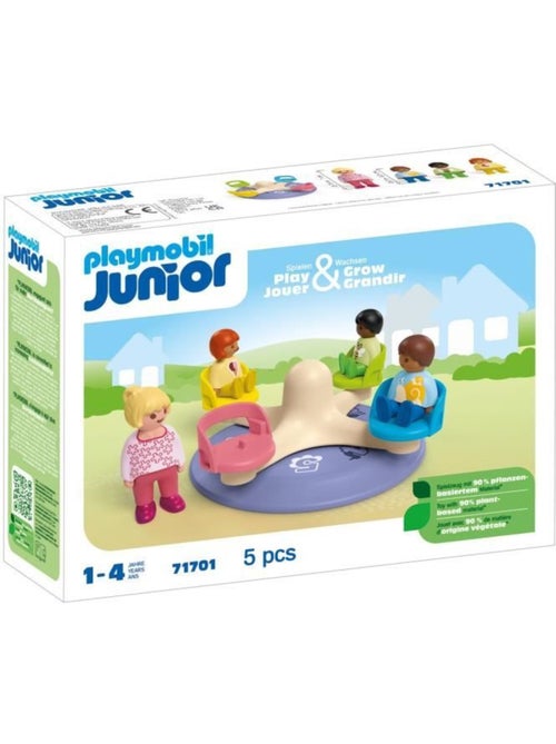 Playmobil junior 71701 enfants et tourniquet, comprend quatre personnages et un tourniquet, dès 1 an - Kiabi