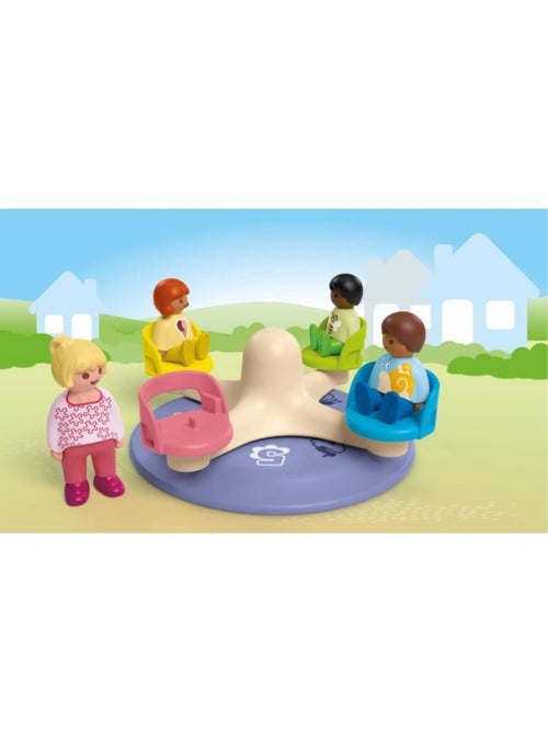 Playmobil junior 71701 enfants et tourniquet, comprend quatre personnages et un tourniquet, dès 1 an - Kiabi
