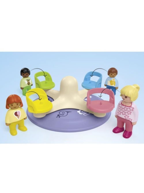 Playmobil junior 71701 enfants et tourniquet, comprend quatre personnages et un tourniquet, dès 1 an - Kiabi