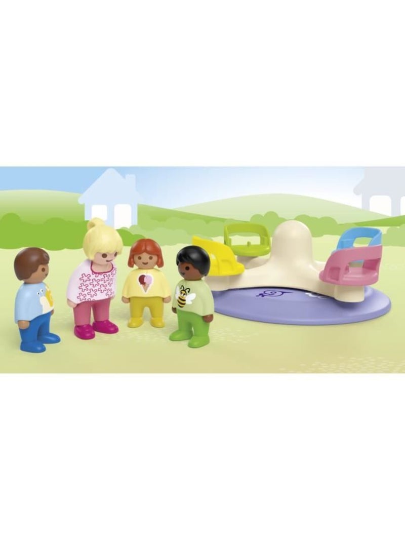 Playmobil junior 71701 enfants et tourniquet, comprend quatre personnages et un tourniquet, dès 1 an N/A - Kiabi