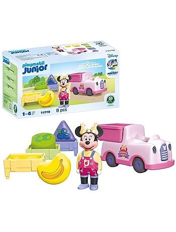 Playmobil junior 71770 minnie avec voiturette à fruits, disney, 8 pièces, dès 12 mois