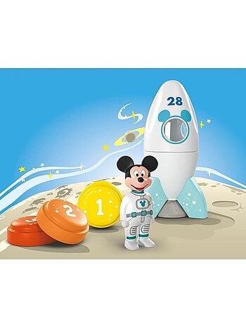 Playmobil junior 71771 mickey astronaute avec sa fusée, disney, 5 pièces, dès 12 mois