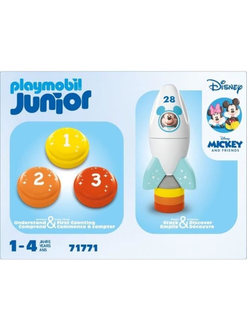 Playmobil junior 71771 mickey astronaute avec sa fusée, disney, 5 pièces, dès 12 mois - Kiabi