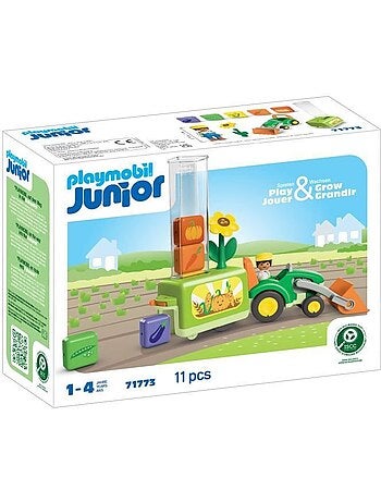 Playmobil junior 71773 tracteur avec planteuse, 11 pièces, dès 12 mois