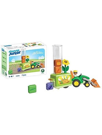 Playmobil junior 71773 tracteur avec planteuse, 11 pièces, dès 12 mois