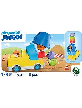 Playmobil junior 72083 bétonneuse, 8 pièces, dès 1 an