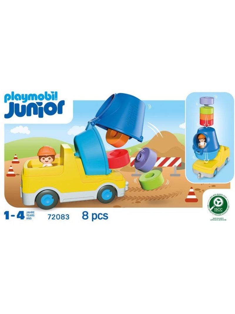Playmobil junior 72083 bétonneuse, 8 pièces, dès 1 an Bleu - Kiabi