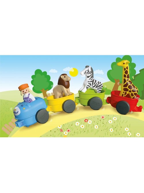 Playmobil junior 72084 train des animaux - Kiabi