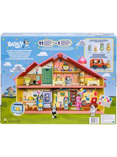 Playset maison anniversaire avec figurine + 13 accessoires - BLUEY - Kiabi
