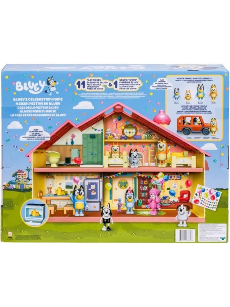 Playset maison anniversaire avec figurine + 13 accessoires - BLUEY Bleu - Kiabi