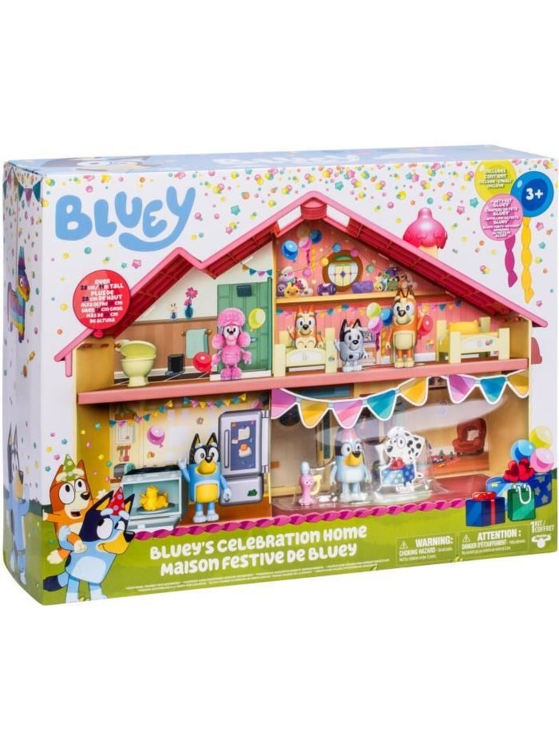 Playset maison anniversaire avec figurine + 13 accessoires - BLUEY Bleu - Kiabi