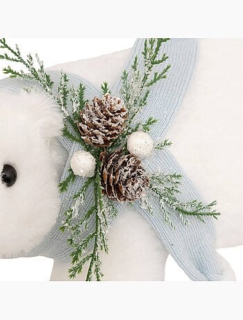 Plf ours echarpe bleu l33cm