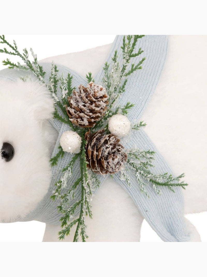 Plf ours echarpe bleu l33cm Blanc - Kiabi