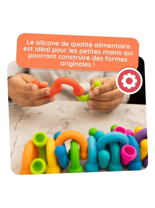 Plip links - 10 anneaux arc-en-ciel en silicone  - dès 3 ans - Kiabi