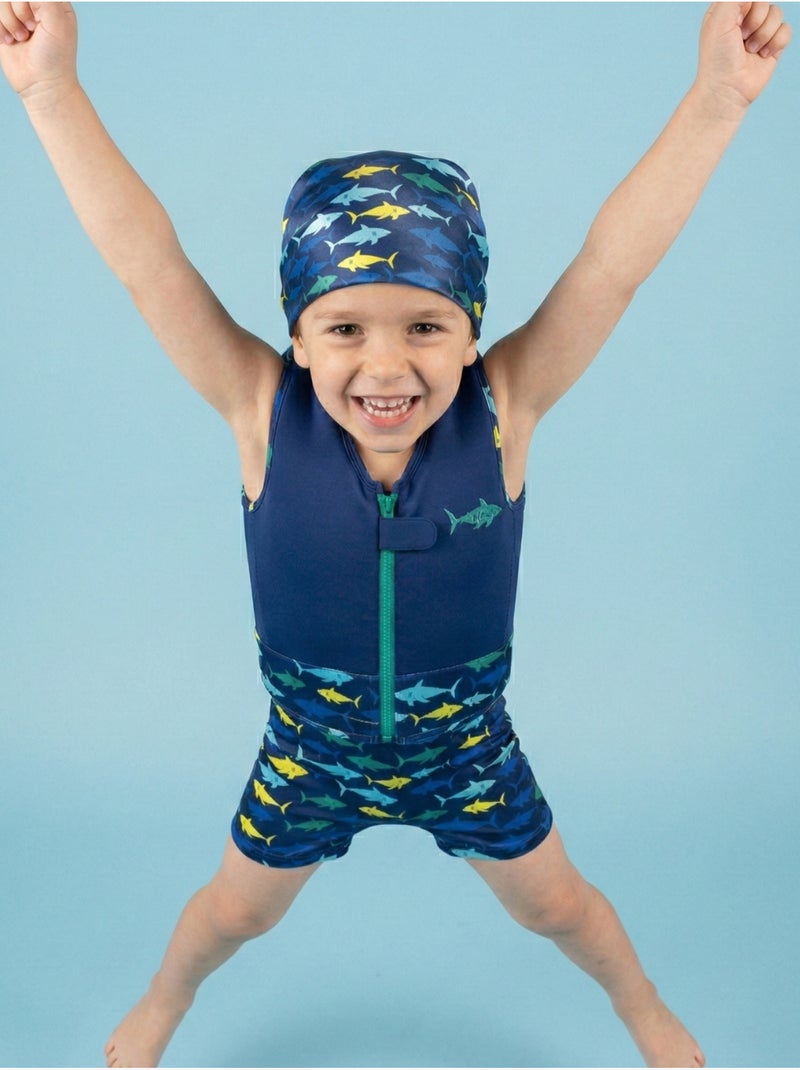 Plouf! Bandana de plage Anti-UV Bleu Jaune Bleu - Kiabi