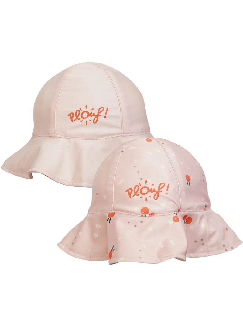 Plouf! Bob de plage Anti-UV réversible - Filles Orange clémentine - Kiabi