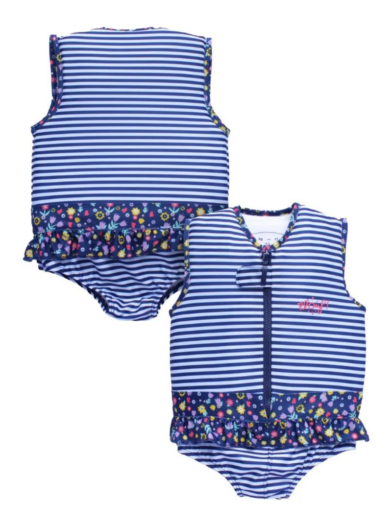 Plouf! Maillot de Bain Bohème Enfant avec Flotteurs - Accessoire de Natation Fille Bleu Blanc - Kiabi