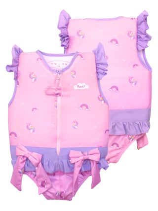 Plouf! Maillot de Bain Celeste Enfant avec Flotteurs