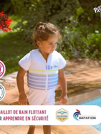 Plouf! Maillot de Bain Corsaire Enfant avec Flotteurs - Accessoire de Natation Fille