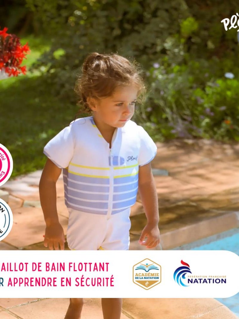 Plouf! Maillot de Bain Corsaire Enfant avec Flotteurs - Accessoire de Natation Fille Blanc - Kiabi