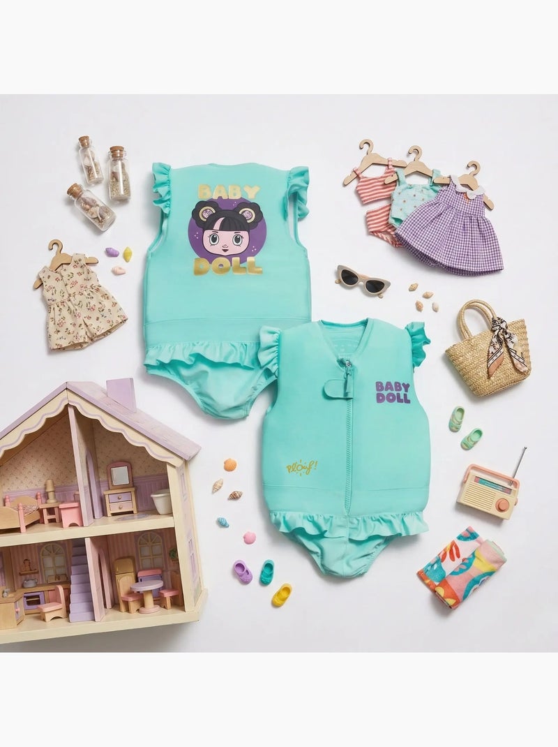 Plouf! Maillot de bain flottant Enfant - Baby Doll Bleu turquoise - Kiabi