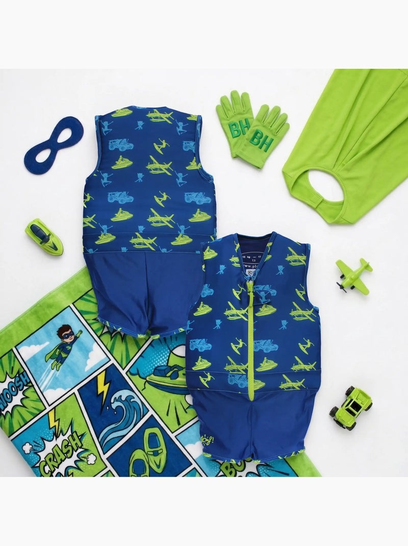 Plouf! Maillot de bain flottant Enfant - Baby Hero Bleu - Kiabi