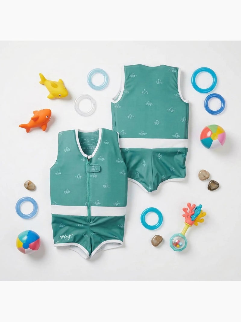 Plouf! Maillot de bain flottant Enfant - Baby Shark Vert - Kiabi