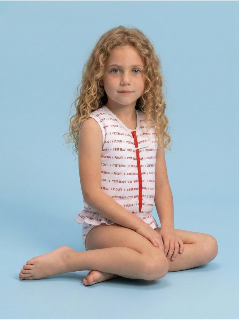 Plouf! Maillot de bain flottant Enfant - Butterfly Blanc Rouge - Kiabi