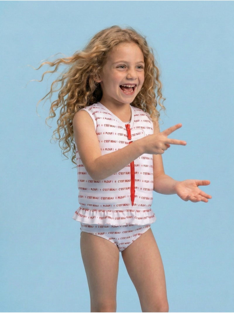 Plouf! Maillot de bain flottant Enfant - Butterfly Blanc Rouge - Kiabi