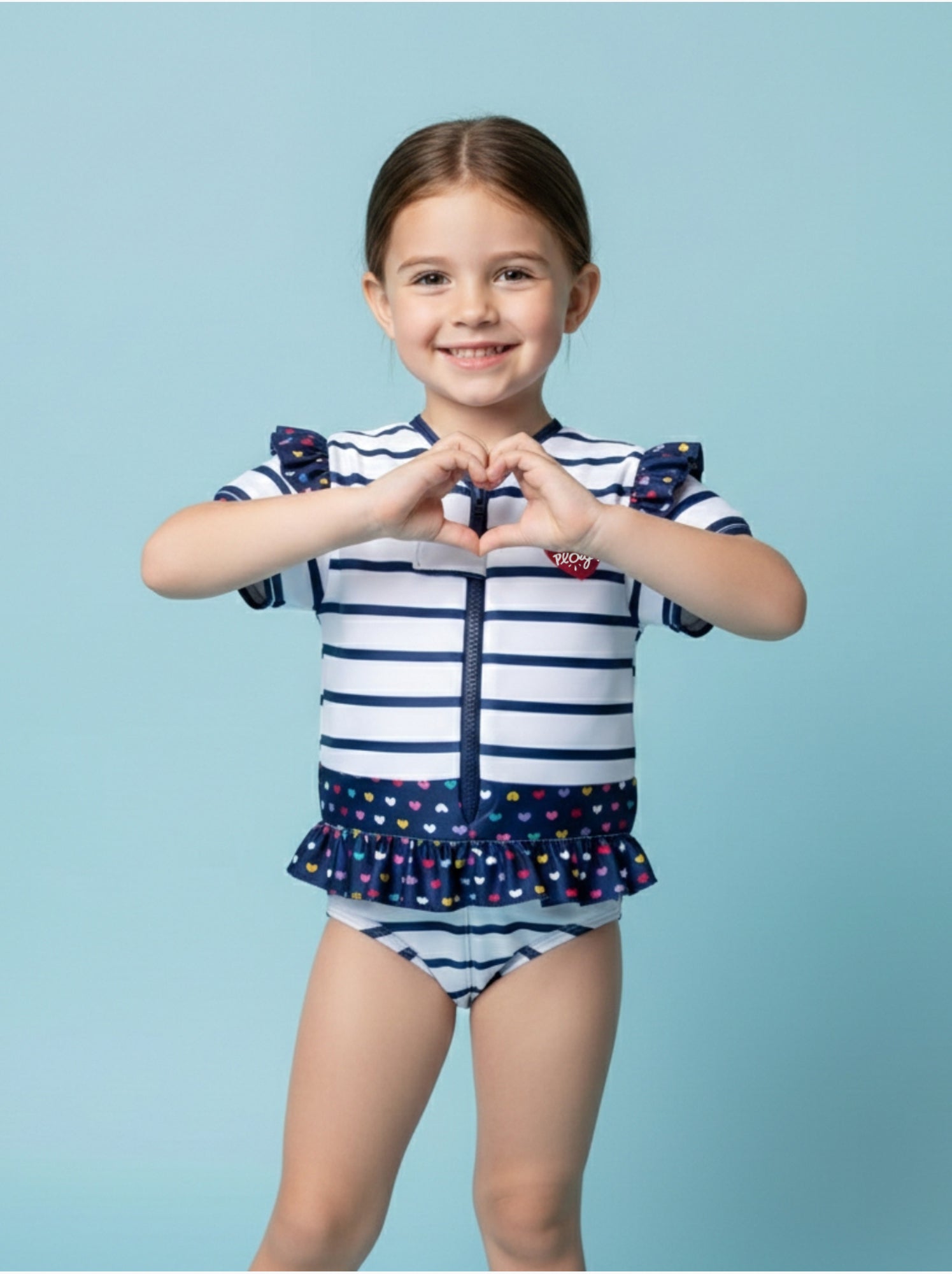 Plouf! Costume Galleggiante Per Bambina Con Flottatori Integrati - Modello Clémentine, Sicurezza In Acqua, Imparare A Nuotare, Taglia Unica