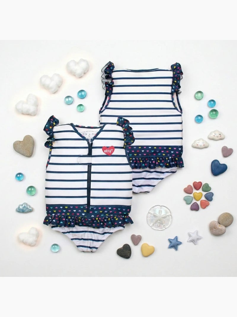 Plouf! Maillot de bain flottant Enfant - Coeur Blanc - Kiabi