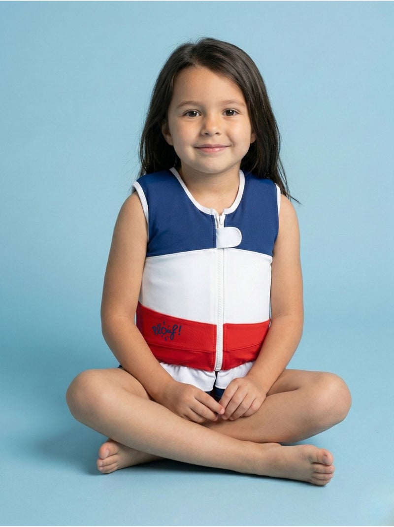 Plouf! Maillot de bain flottant Enfant - Coquette Bleu Blanc - Kiabi