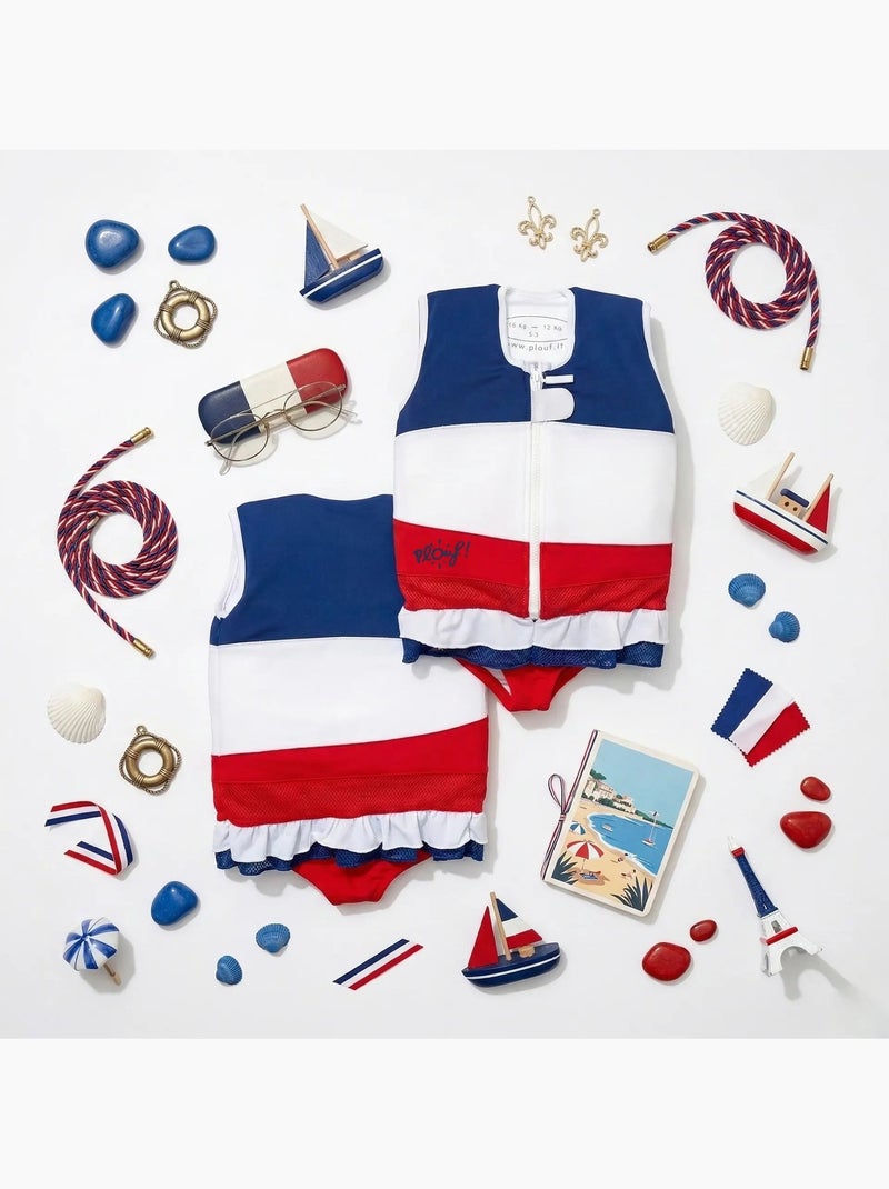 Plouf! Maillot de bain flottant Enfant - Coquette Bleu Blanc - Kiabi