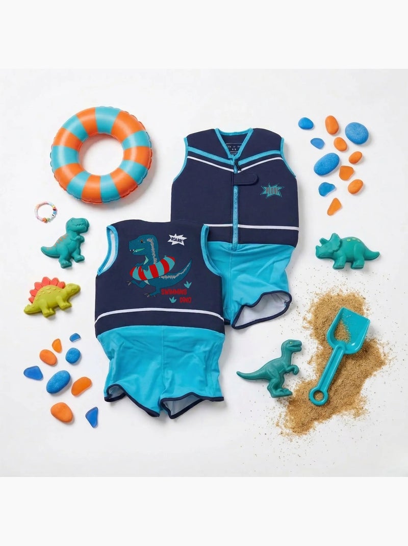 Plouf! Maillot de bain flottant Enfant - Dino Bleu - Kiabi