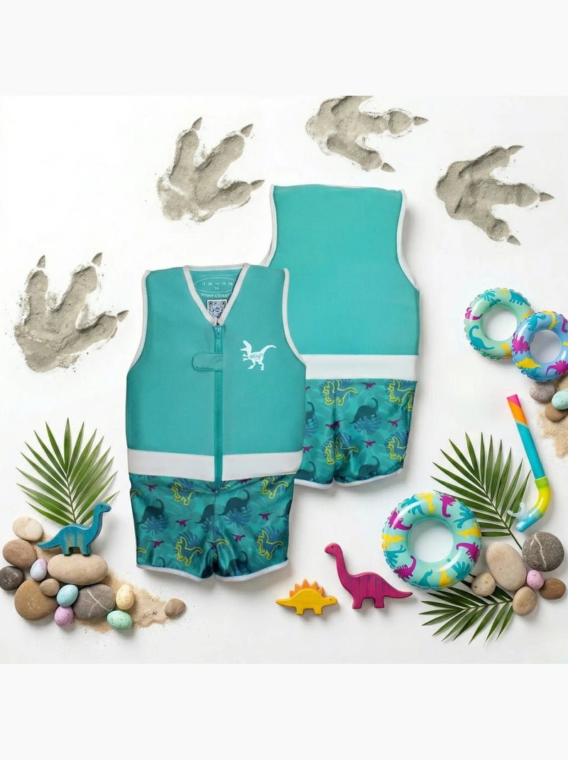 Plouf! Maillot de bain flottant Enfant - Dinosaurus Vert - Kiabi