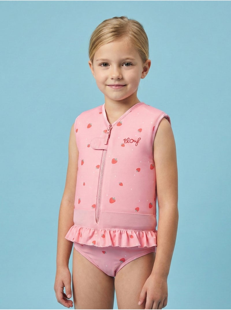 Plouf! Maillot de bain flottant Enfant - Fraise Rose - Kiabi