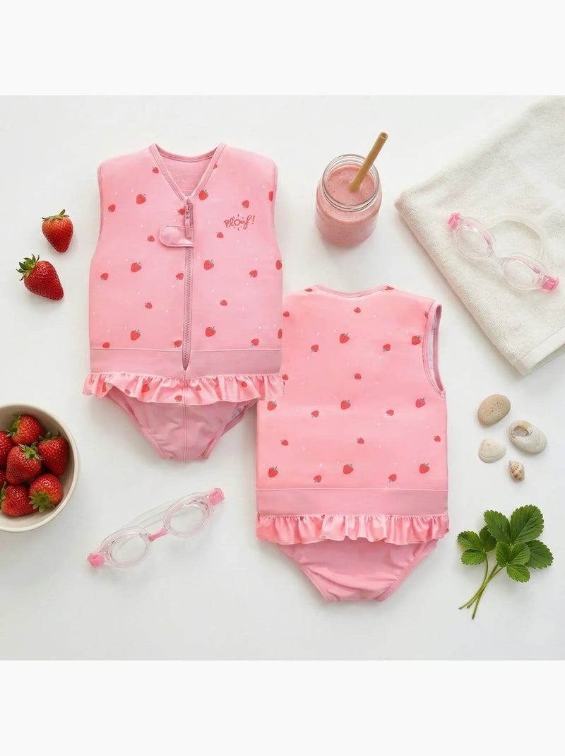 Plouf! Maillot de bain flottant Enfant - Fraise Rose - Kiabi