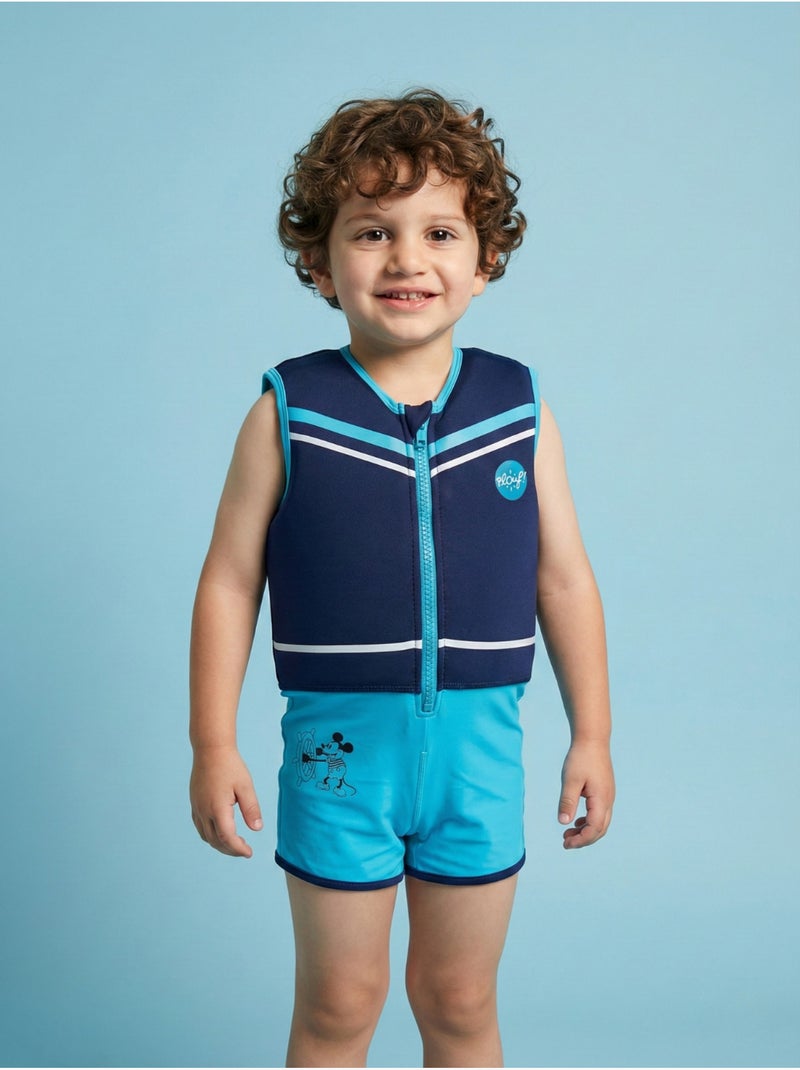 Plouf! Maillot de bain flottant Enfant - Funny Bleu Noir Blanc - Kiabi
