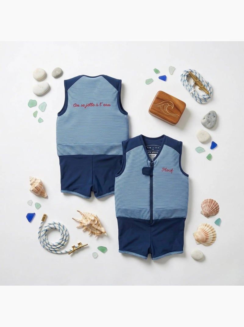 Plouf! Maillot de bain flottant Enfant - Majorque Bleu Blanc - Kiabi