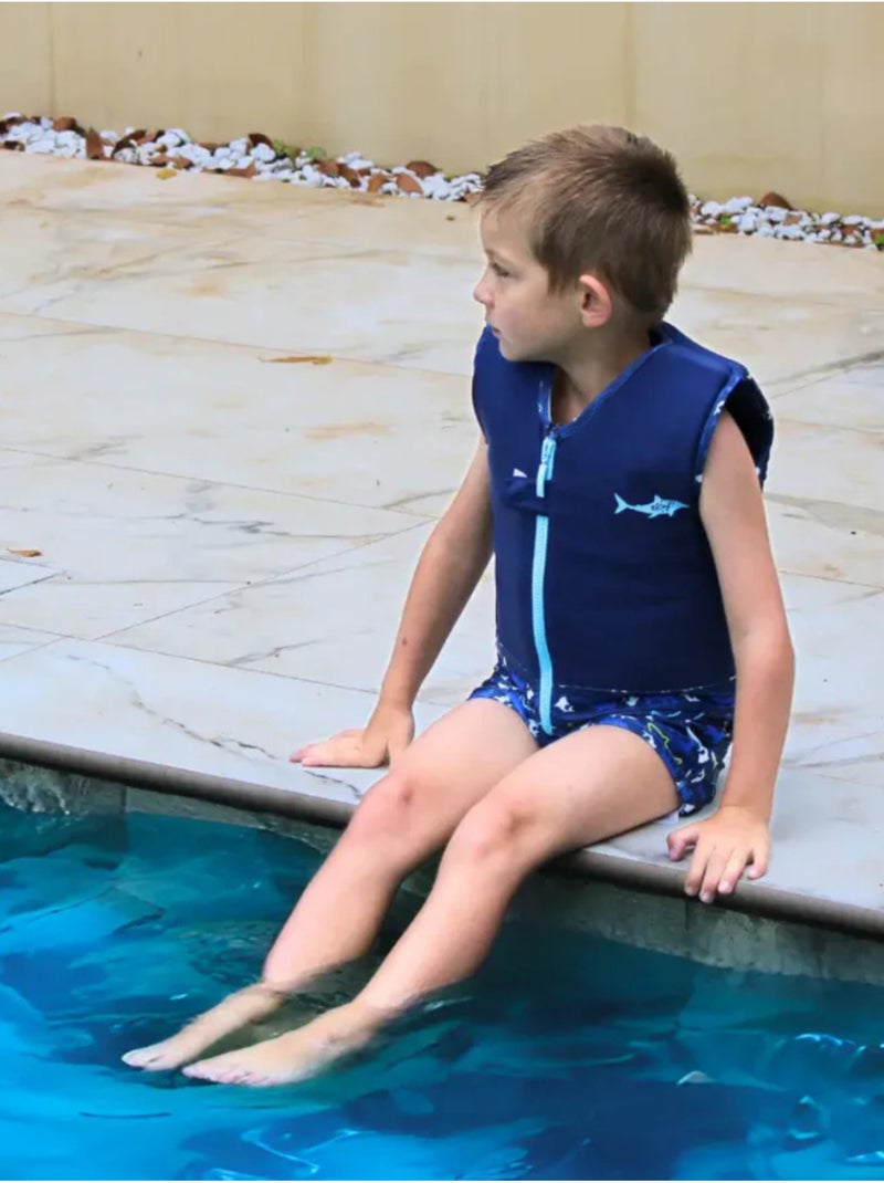Plouf! Maillot de bain flottant Enfant - Megalodon Bleu marine - Kiabi