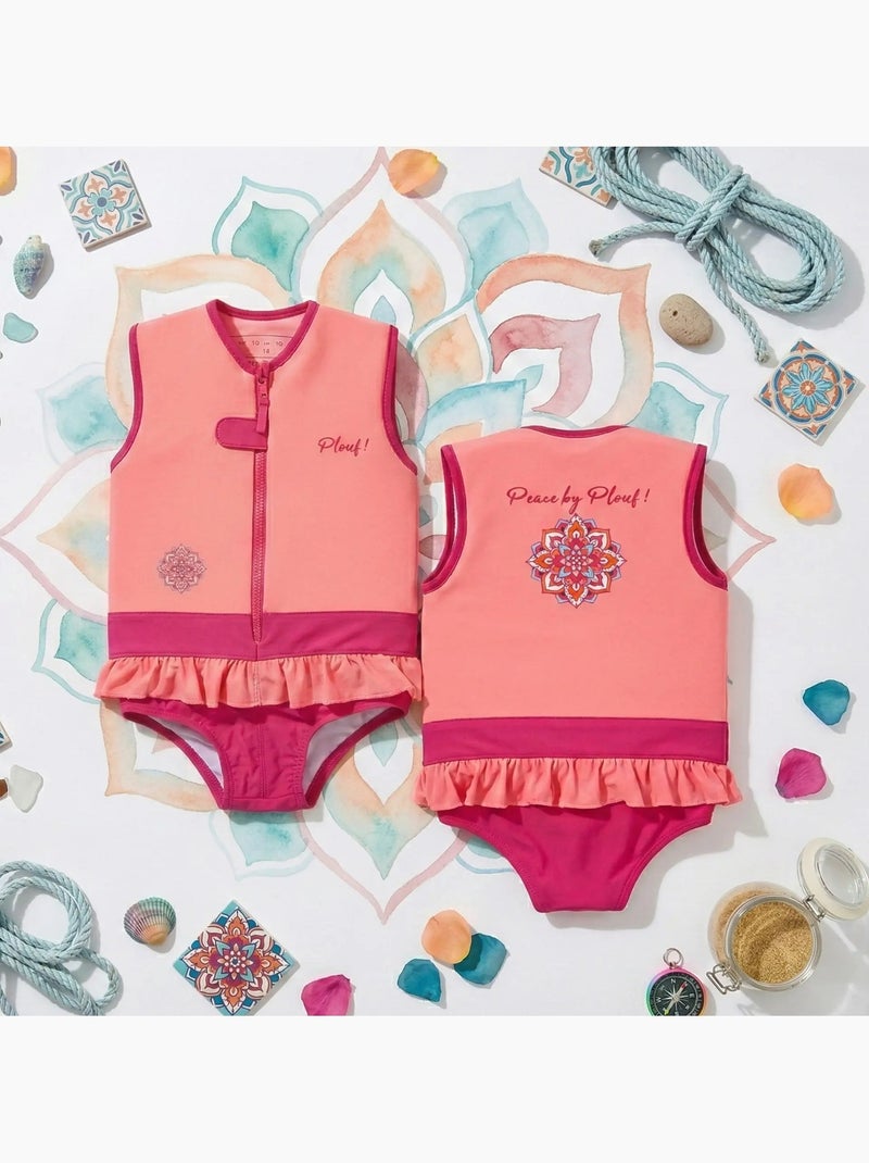 Plouf! Maillot de bain flottant Enfant - Peace Corail - Kiabi